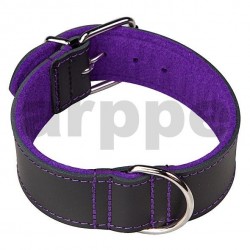 COLLAR SUPERFELT 45 CM CUERO PURPURA/NEGRO