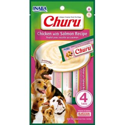 SNACKS EN PURÉ PARA PERROS CHURU POLLO Y SALMÓN 