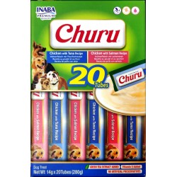 VARIEDADES CHURU PERRO, 20 UDS POLLO, ATUN Y SALMÓN